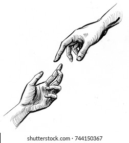 Hand Reaching Out Drawing High Res Stock Images Shutterstock