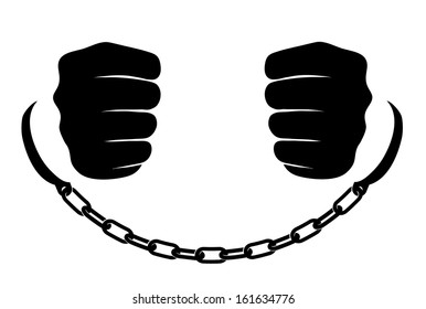 Similar Images, Stock Photos & Vectors of Hands in chains on a white