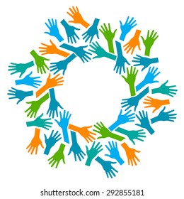 Hands Logo Circle Concept Teamwork Community Stock Vector (Royalty Free ...