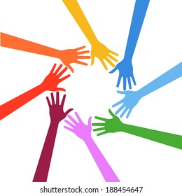 Hands Circle Teamwork Concept Stock Illustration 188454647 | Shutterstock