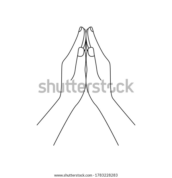 Hands Folded Prayer Concept Trust Love Stock Illustration 1783228283 ...