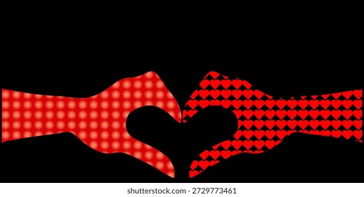 Hands Forming Heart Shape Vector - Romantic Love Symbol and Valentine's Day Gesture for Charity, Health Care, and Relationship Concept