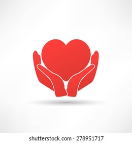 Hands Heart Icon Kindness Charity Stock Illustration 278951717 ...