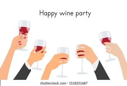 Hands holding a glasses with red wine.  - Powered by Shutterstock