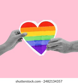 Hands, holding, heart, rainbow, LGBTQ Rights, gender equality, LGTBIQ Pride Event, Pride, Pride Flag, Heart Shaped Symbol, Human Hand, Support, Gay Pride Symbol, LGBT Culture, LGBTQI Rights, Happiness - Powered by Shutterstock