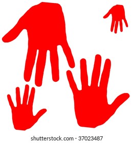 Hands on a white background