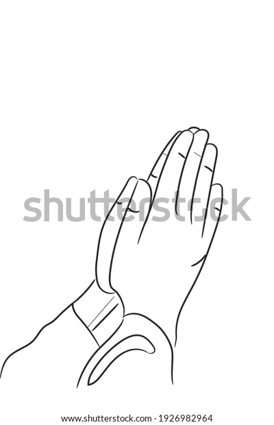 Hands Palms Together Praying Worship God Stock Illustration 1926982964