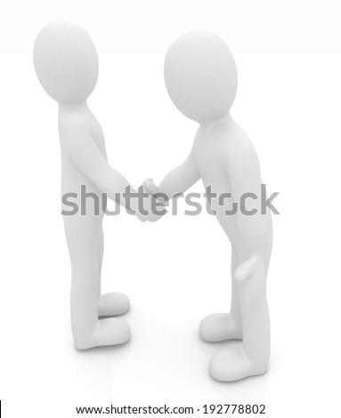 Handshake. 3D mans