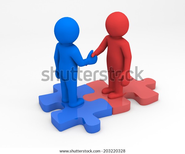 Handshake 3d People Stock Illustration 203220328