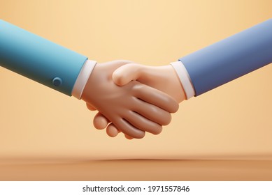 Handshake of business partners, Successful deal, 3d render.