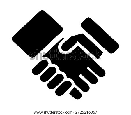 Handshake symbol icon vector representing partnership, agreement, trust and cooperation. Clean flat design suitable for business, corporate branding, contracts, teamwork concepts, websites and presentations.