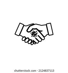 Handshake Virus Transmission Icon Isolated On White