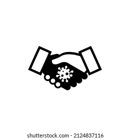 Handshake Virus Transmission Icon Isolated On White