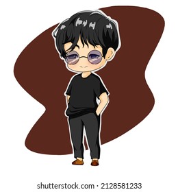 chibi template with glasses