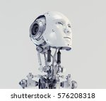 Handsome robotic man 3d render