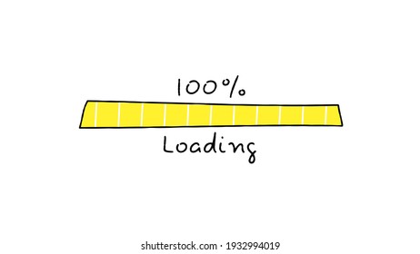 Handwritten 100 Loading Progress Bar On Stock Illustration 1932994019