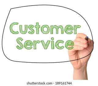 Handwritten Customer Service On White Background Stock Illustration ...