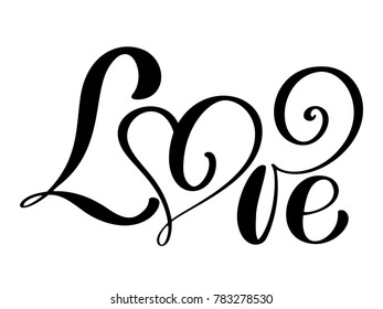 Two Hearts Tattoo Lettering Love Stock Vector (Royalty Free) 1007040937