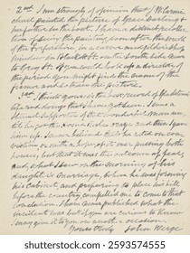 A handwritten letter with cursive script. The letter features elegant cursive writing, showcasing a classic style. The cursive text is neatly aligned on the page. Vintage ephemera element.