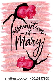 Handwritten lettering Assumption Mary