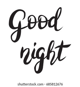 Handwritten Lettering Good Night Raster Version Stock Illustration ...