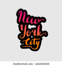 Handwritten Lettering Typography New York City Stock Illustration ...