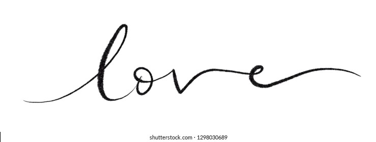 Handwritten Love Calligraphy Hand Font Brush Stock Illustration ...