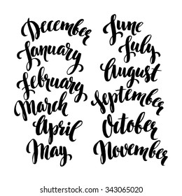 Handwritten Months Year Illustration Stock Illustration 343065020 ...