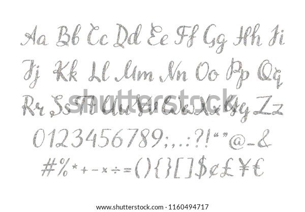 Handwritten Silver Script Quotes Feminine Logos Stock Illustration