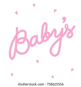 Handwritten Word Babys Stock Illustration 758625556 | Shutterstock