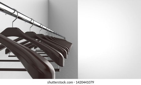 hangers multiple left 3d rendering