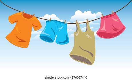 hanging clothes washing line