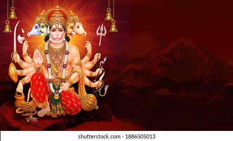 Hanuman Indian god Hanuman ji wallpaper 3d Illustration 