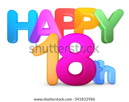 Happy 18th Title Big Letters Stock Illustration 341832986 - Shutterstock