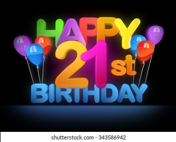 Happy 21st  birthday Title in big letters, dark - Powered by Shutterstock