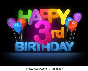 Happy 3rd Birthday Images Stock Photos Vectors Shutterstock
