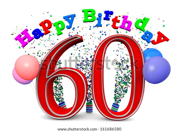 Happy 60th Birthday Stock Illustration 161686580