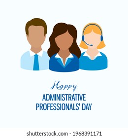 Happy Administrative Professionals' Day illustration. Administrative workers men and women icons. Office people icon set. Important day