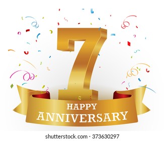 Happy Anniversary Celebration Confetti Stock Illustration 373630297 ...