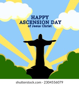 Happy Ascension Day of Jesus Christ Greeting Template Illustration Vector  - Powered by Shutterstock