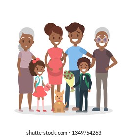 Big Happy African American Family Portrait Stock Vector (Royalty Free ...