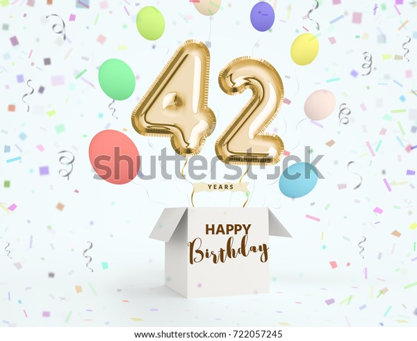 Illustration De Stock De Joyeux Anniversaire De 42 Ans Celebration