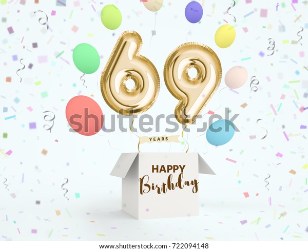 Happy Birthday 69 Years Anniversary Joy Stock Illustration 722094148