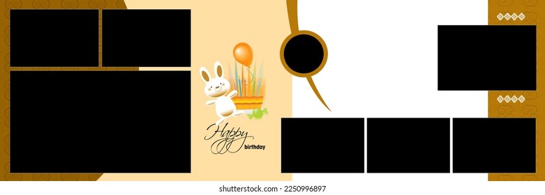 Happy Birthday Album Design collage editable template Put your photos into frames