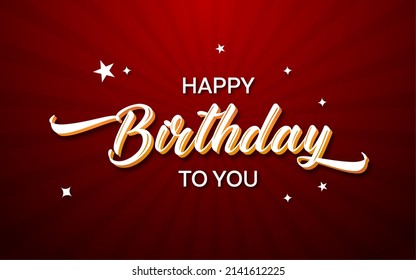 Happy Birthday Background Template Golden White Stock Illustration ...