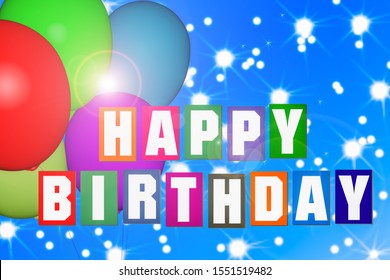 Happy Birthday Birthday Card Balloon 3d Stock Illustration 1551519482 ...