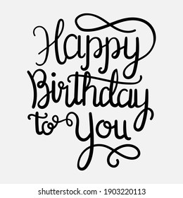 Happy Birthday Card Black On White Stock Illustration 1903220113 ...