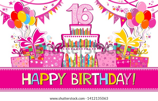 Happy Birthday Card Celebration Background Number のイラスト素材