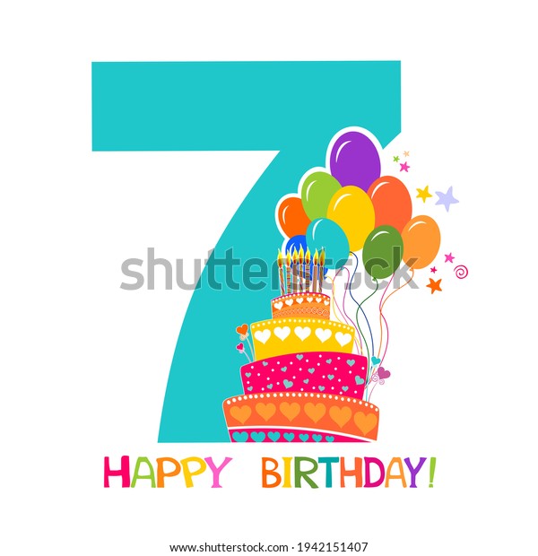 Happy Birthday Card Celebration Background Number Stock Illustration ...
