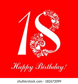 Happy Birthday Card Celebration Red Background Stock Illustration ...